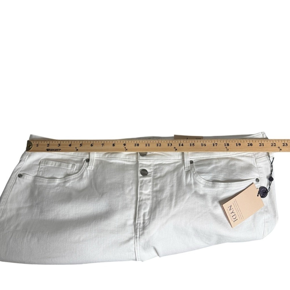Not Your Daughters Jeans NYDJ Sheri Slim Ankle Jeans Side Slits Optic White 22W - Picture 6 of 13